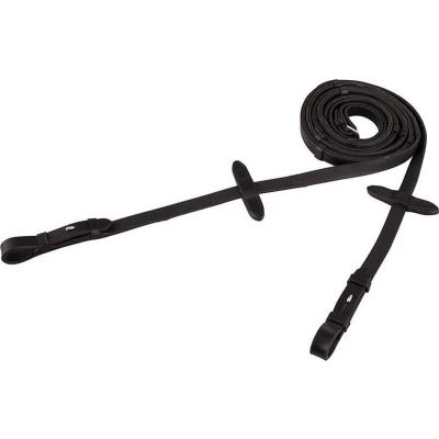 Afbeelding van Premiere Teugel Dressuur Leer/rubber Stops 16mm Zwart Full