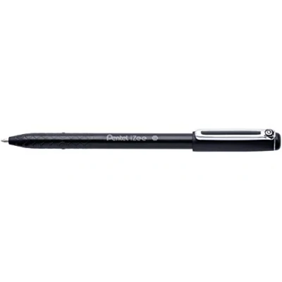Afbeelding van Pentel BX460 A iZee balpen met dop en metalen clip, 1 mm, zwart, 12 stuks