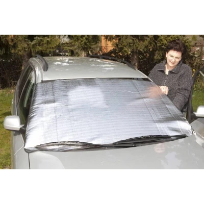Afbeelding van HP Autozubehör Voorruitfolie Aluminiumcoating, Diefstalbescherming (b x h) 150 cm 80 Auto Zilver