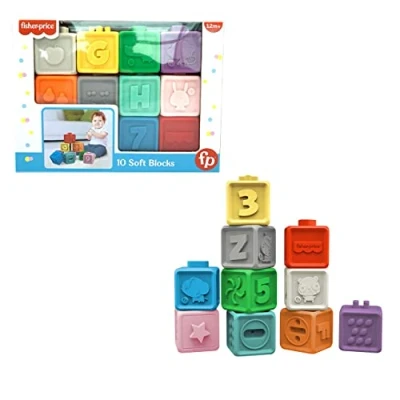 Afbeelding van Fisher Price Baby 10 Zachte Blokken Baby&#039;s First Blocks