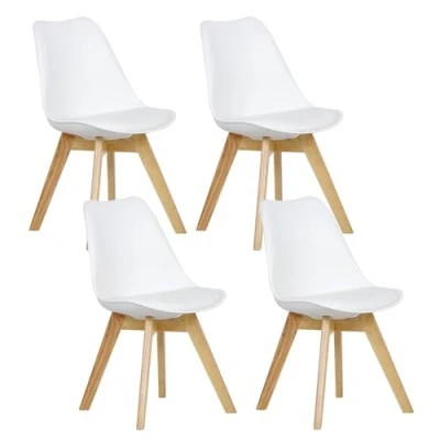 Afbeelding van WOLTU 4 x eetkamerstoelen voor keukens, woonkamer, slaapkamer, wit BH29ws