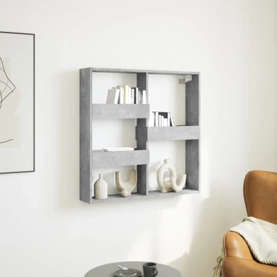 Afbeelding van vidaXL Wandkast 80x15x80 cm bewerkt hout betongrijs
