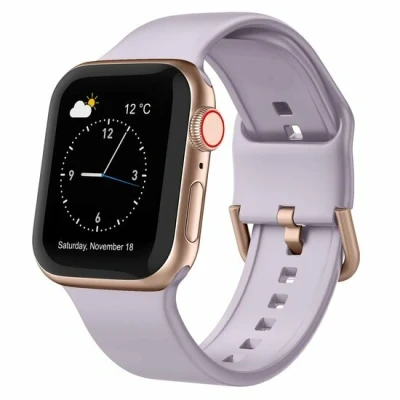 Afbeelding van Apple Watch Soft siliconen bandje met gespsluiting Pastel paars Geschikt voor 38mm / 40mm 41mm