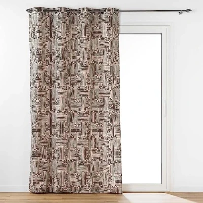 Afbeelding van Douceur d&#039;Intérieur, Gordijn met ogen (140 x 240 cm) Pandora zwart, polykatoen bedrukt