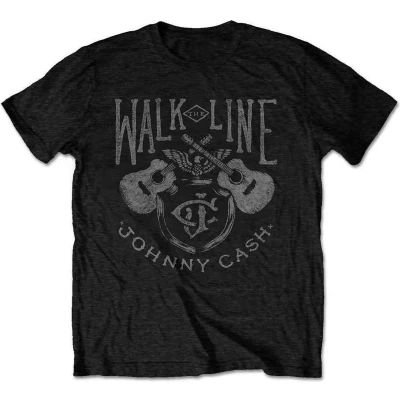 Afbeelding van Johnny Cash Heren Tshirt 2XL Walk The Line Zwart