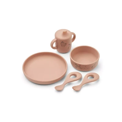 Afbeelding van Liewood Ryle Printed Tableware Set Unicorn Pale Tuscany