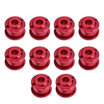 Afbeelding van Demeras bouten voor fietsplaat, 4,9 mm, kettingblad, single speed van legering, mountainbike, racefiets, 10 stuks (rood)