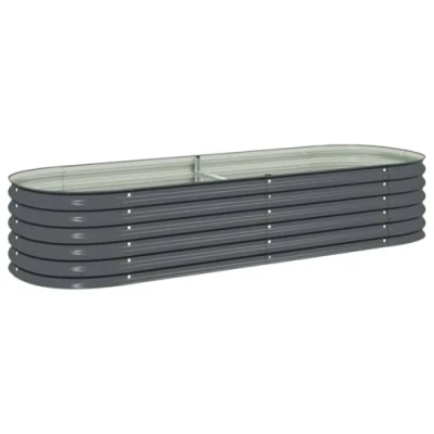 Afbeelding van Plantenbak verhoogd 240x80x44 cm gegalvaniseerd staal grijs