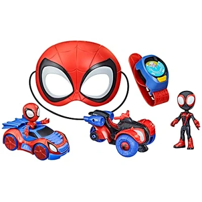 Afbeelding van Spidey en zijn buitengewone vrienden, Super set, verkleedspeelgoed, figuren met auto, Spiderman masker