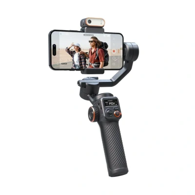 Afbeelding van Hohem iSteady M6 Kit Premium gimbal met lampje &amp; AI sensor 7.0 stabilisatie en diverse assen Gezichts objecttracking Inclusief tripod opbergcase — Batterij gaat 18 uur mee Zwart