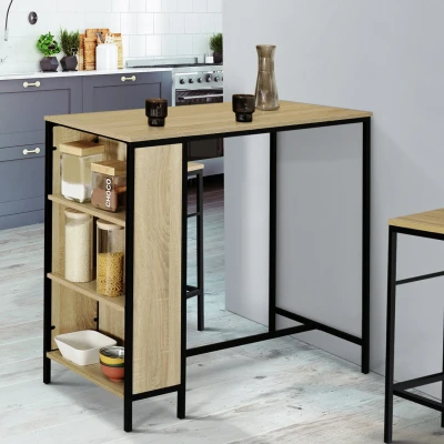 Afbeelding van Ensemble table de bar DETROIT et 2 tabourets design industriel