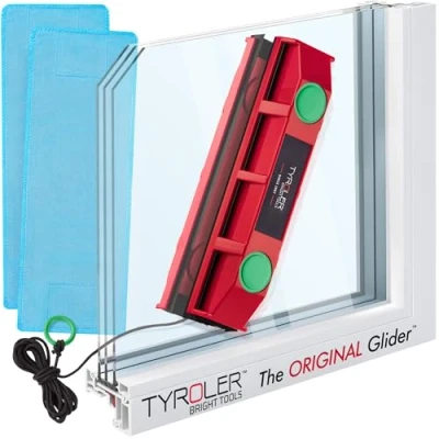 Afbeelding van Tyroler Bright Tools de Glider D 3 Magnetische raamreiniger voor Dubbele beglazing Past op 20 28 mm raamdikte. Glasreiniger