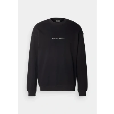 Afbeelding van Scotch &amp; Soda CORE LOGO Front Chest Sweater, Heren, Maat: Small, Black