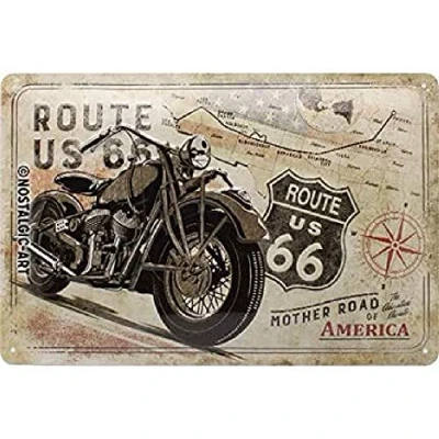 Afbeelding van Wandbord Route 66 motor 20x30 cm
