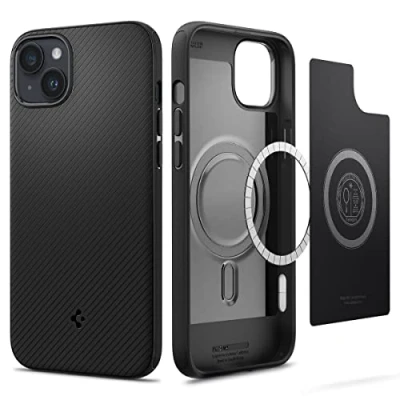 Afbeelding van Spigen Mag Armor Case hoesje voor iPhone 14 zwart Magfit