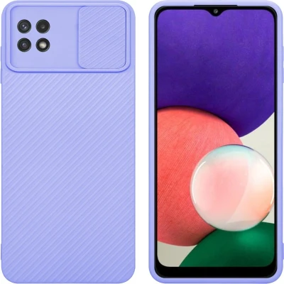 Afbeelding van Cadorabo Hoesje geschikt voor Samsung Galaxy A22 5G in Bonbon Paars Beschermhoes van flexibel TPU silicone Case Cover en met camerabescherming