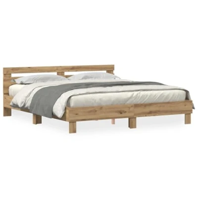 Afbeelding van vidaXL Houten Bedframe Ambachtelijk Eiken Massief Eikenhout 200 x cm