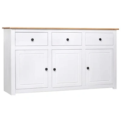 Image de vidaXL Buffet Blanc 135x40x80 cm Pin solide Gamme Panama282705