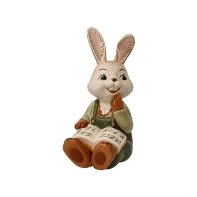 Afbeelding van Goebel Pasen Decoratief beeld / figuur Haas Oefen vroeg Aardewerk 10cm