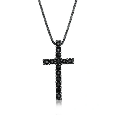 Afbeelding van Kuzzoi Kreuz Kristalle Religion Ketting, Heren, Maat: 60, Schwarz
