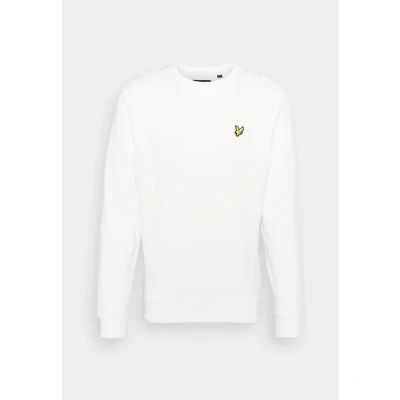 Afbeelding van Lyle &amp; Scott heren Sweater van biologisch katoen met logoborduring in de kleur Wit, maat: XXL
