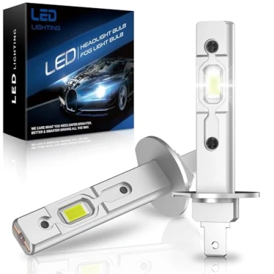 Afbeelding van AUXIRACER Canbus H1 LED lamp, 26.000 lm, 50 W, 6500 K, sterk wit licht, autokoplamp, halogeen ombouwset 12 V