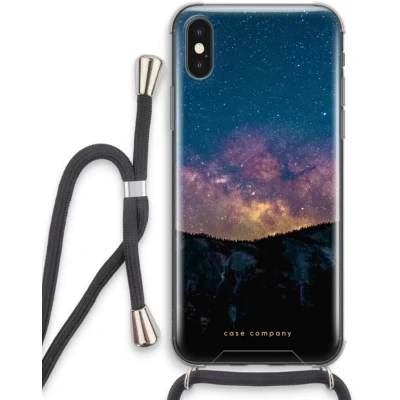 Afbeelding van Case Company® hoesje met Koord geschikt voor iPhone X Travel to space Telefoonhoesje Zwart Extra Bescherming aan alle Kanten en Over de Schermrand