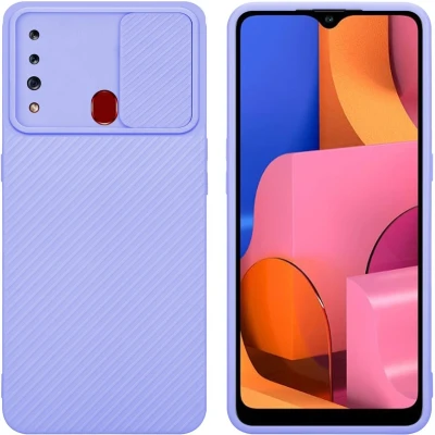 Afbeelding van Cadorabo Hoesje geschikt voor Samsung Galaxy A20s in Bonbon Paars Beschermhoes van flexibel TPU silicone Case Cover en met camerabescherming