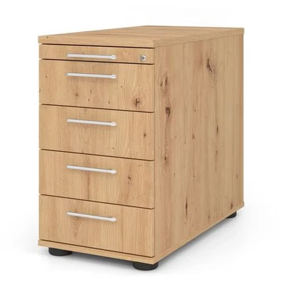 Afbeelding van SIGNA SC50 RE Rolcontainer Hout met 4 lades Knoestige Eiken Rail handvat (kunststof)