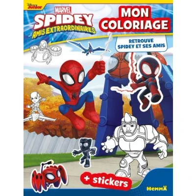 Image de Marvel Spidey et ses amis extraordinaires Mon coloriage Retrouve + stickers
