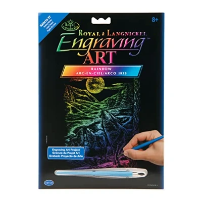 Afbeelding van Kraskaart regenboog 203mm x 254mm Huilende wolven