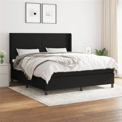 Afbeelding van vidaXL Boxspring met matras stof zwart 160x200 cm