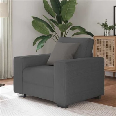 Image de vidaXL Fauteuil gris foncé 60 cm tissu velours côtelé4105187