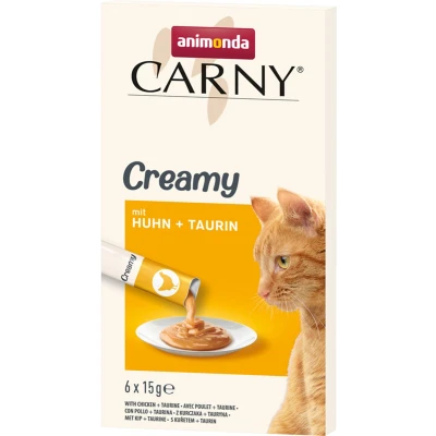 Afbeelding van 24x15g Creamy Kip + Taurine animonda Carny Kattensnacks