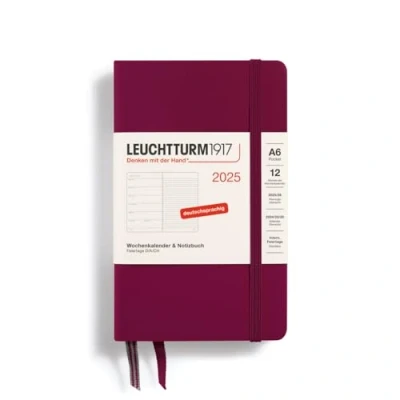 Afbeelding van LEUCHTTURM1917 370499 A6 weekoverzichten en notitieblok 2025, hardcover, 12 maanden planner, 80 g, gelinieerd, poortrood