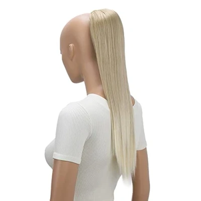 Afbeelding van PRETTYSHOP 55cm Pruik Vlecht Paardenstaart Haarextensies Glad Lichtblonde Mix PH519
