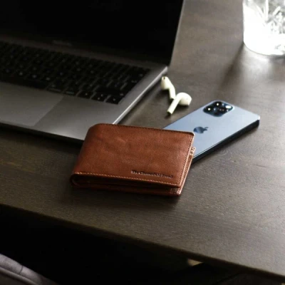 Afbeelding van The Chesterfield Brand Leren Portemonnee Cognac Harlem