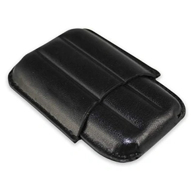 Afbeelding van Egoist Sigarenhouder/Hoge Kwaliteit Echt Lederen Case voor 3 Sigaren, Rooksigaren Mezzanine (Zwart), Zwart, 9 cm, Sigarettenhouder, zwart., Sigarettenhouder