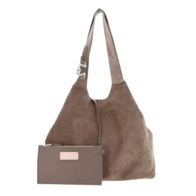 Afbeelding van COCCINELLE Leren schoudertas C Easy Suede Handbag Warm Taupe