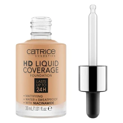 Afbeelding van Catrice Hd Liquid Coverage Foundation Lasts Up To 24h #046 camel Beige 30 Ml