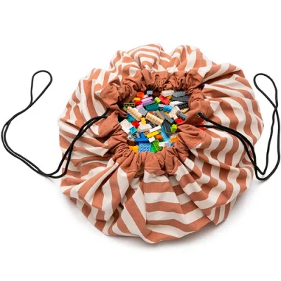 Afbeelding van Play&amp;go speelkleed en opbergzak strepen bruin