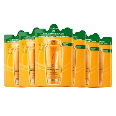 Afbeelding van L’Oréal Paris Elvive Extraordinary Oil Shampoo Refill Voor Droog Haar Met Marula en Camelia olie 6x250 ml