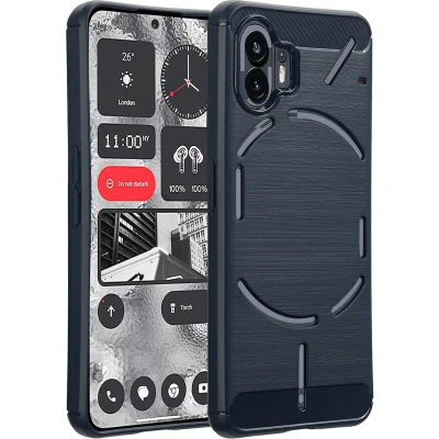 Afbeelding van imoshion Hoesje Geschikt voor Nothing Phone (2) Siliconen Brushed Backcover Donkerblauw