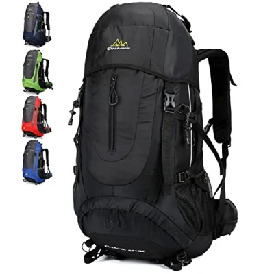 Afbeelding van Doshwin 70 l rugzak, trekking, kamperen, reizen, wandelen, groot, voor heren en dames (zwart)