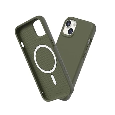 Afbeelding van RHINOSHIELD Hoesje compatibel met [iPhone 13/14] SolidSuit Magsafe dunne hoes schokabsorberende technologie en premium matte afwerking algengroen