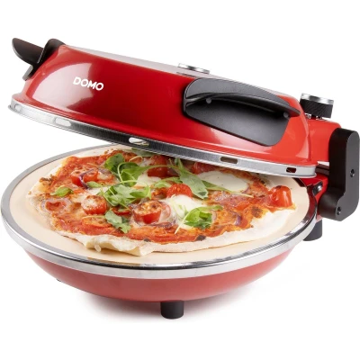 Afbeelding van DOMO DO9284PZ My Express Pizza Oven Maker Keramische Steen 32 cm diameter 400C in 5 minuten Rood