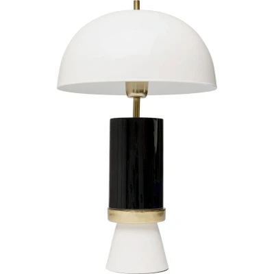 Afbeelding van KARE Josy tafellamp, wit/zwart, staal, hoogte 51 cm