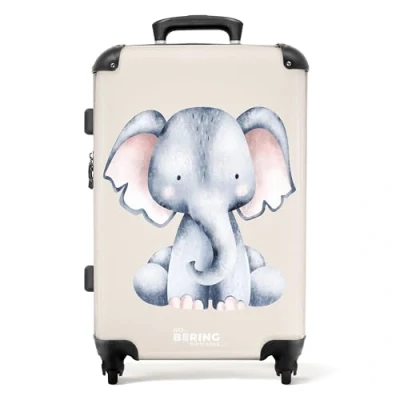 Afbeelding van NoBoringSuitcases.com® Baby koffer olifant Trolley groot 20 kg bagage
