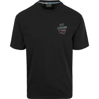 Afbeelding van Scotch &amp; Soda T Shirt Artwork Zwart maat XXL Heren Casual Shirts met Regular fit Pasvorm Katoen