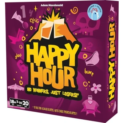 Afbeelding van Asmodee Cocktail Games Happy Hour Het beste drinkspel voor volwassenen vanaf 18 jaar Feestelijk sfeerspel Verschillende uitdagingen Vul de glazen! 3 tot 10 spelers Franse versie